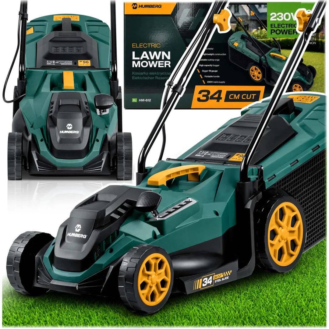 Lagana i snažna električna kosilica s regulacijom 1400W 34cm Humberg HM-612, siva, var. 561201_1