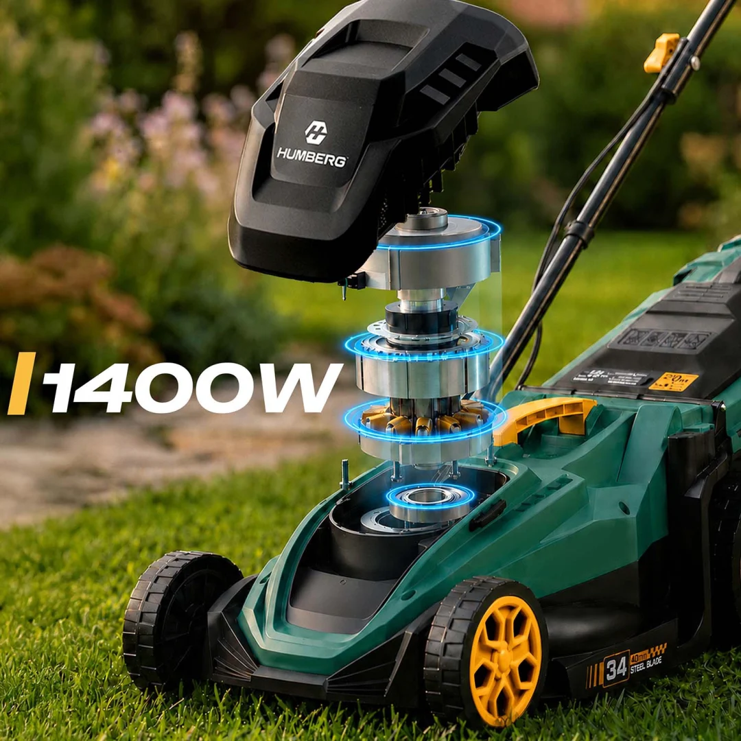 Lagana i snažna električna kosilica s regulacijom 1400W 34cm Humberg HM-612, siva, var. 561201_11