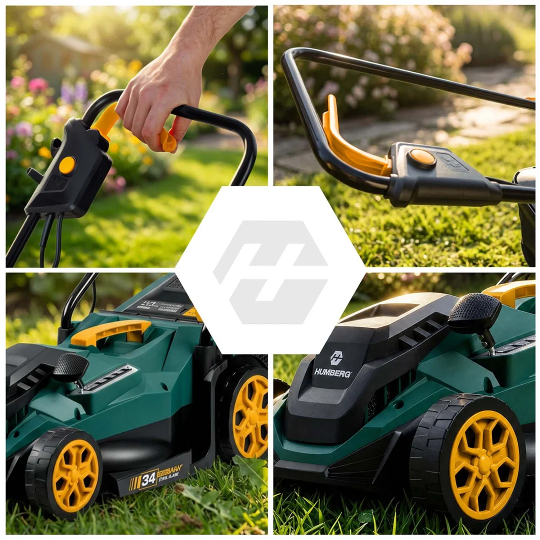 Lagana i snažna električna kosilica s regulacijom 1400W 34cm Humberg HM-612, siva, var. 561201_2