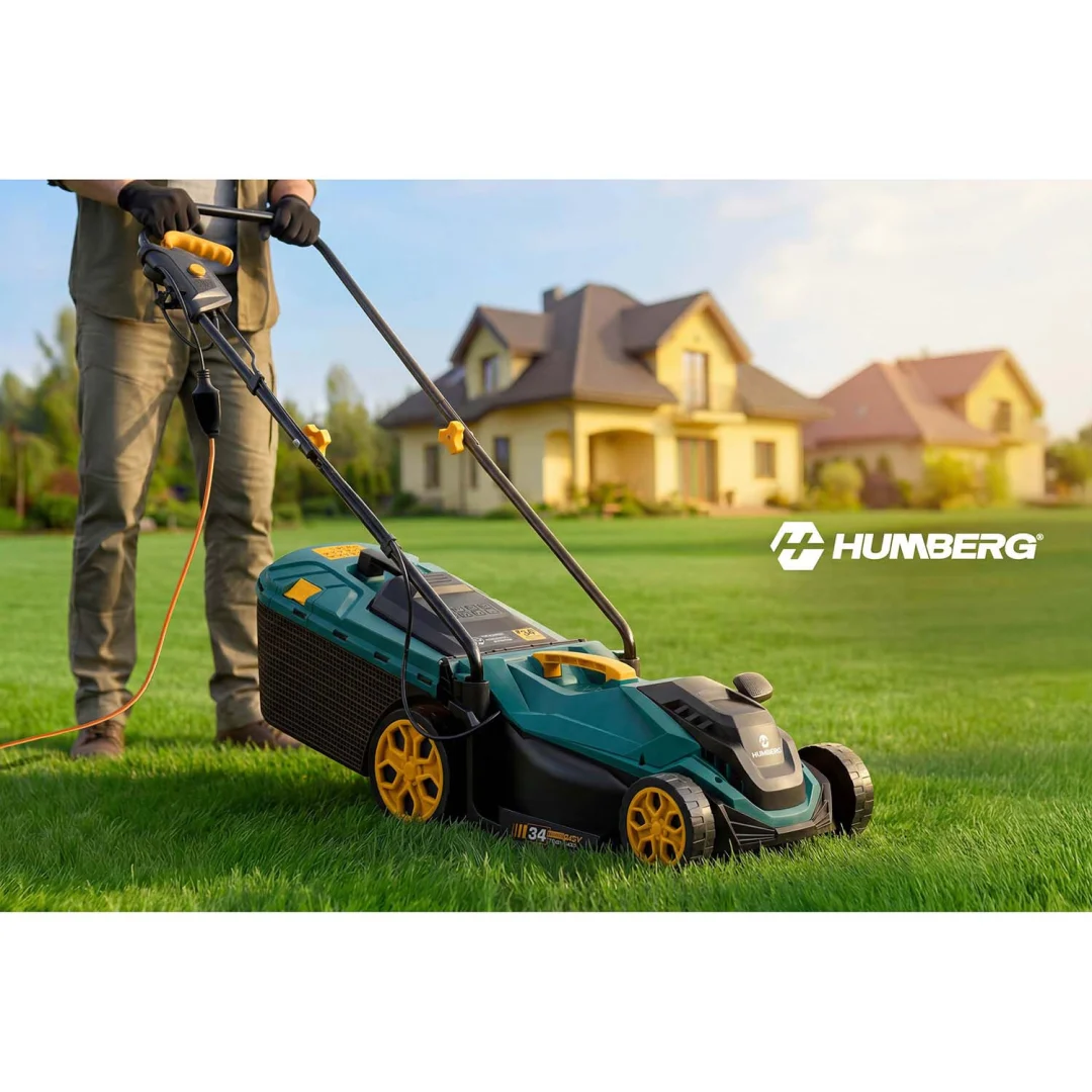 Lagana i snažna električna kosilica s regulacijom 1400W 34cm Humberg HM-612, siva, var. 561201_4