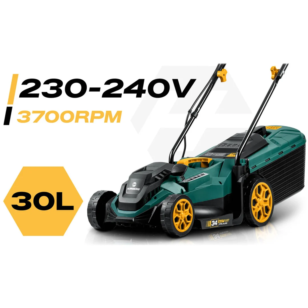 Lagana i snažna električna kosilica s regulacijom 1400W 34cm Humberg HM-612, siva, var. 561201_7