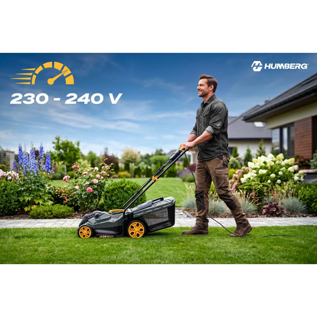 Lagana i snažna električna kosilica s regulacijom 1400W 34cm Humberg HM-612, siva_15