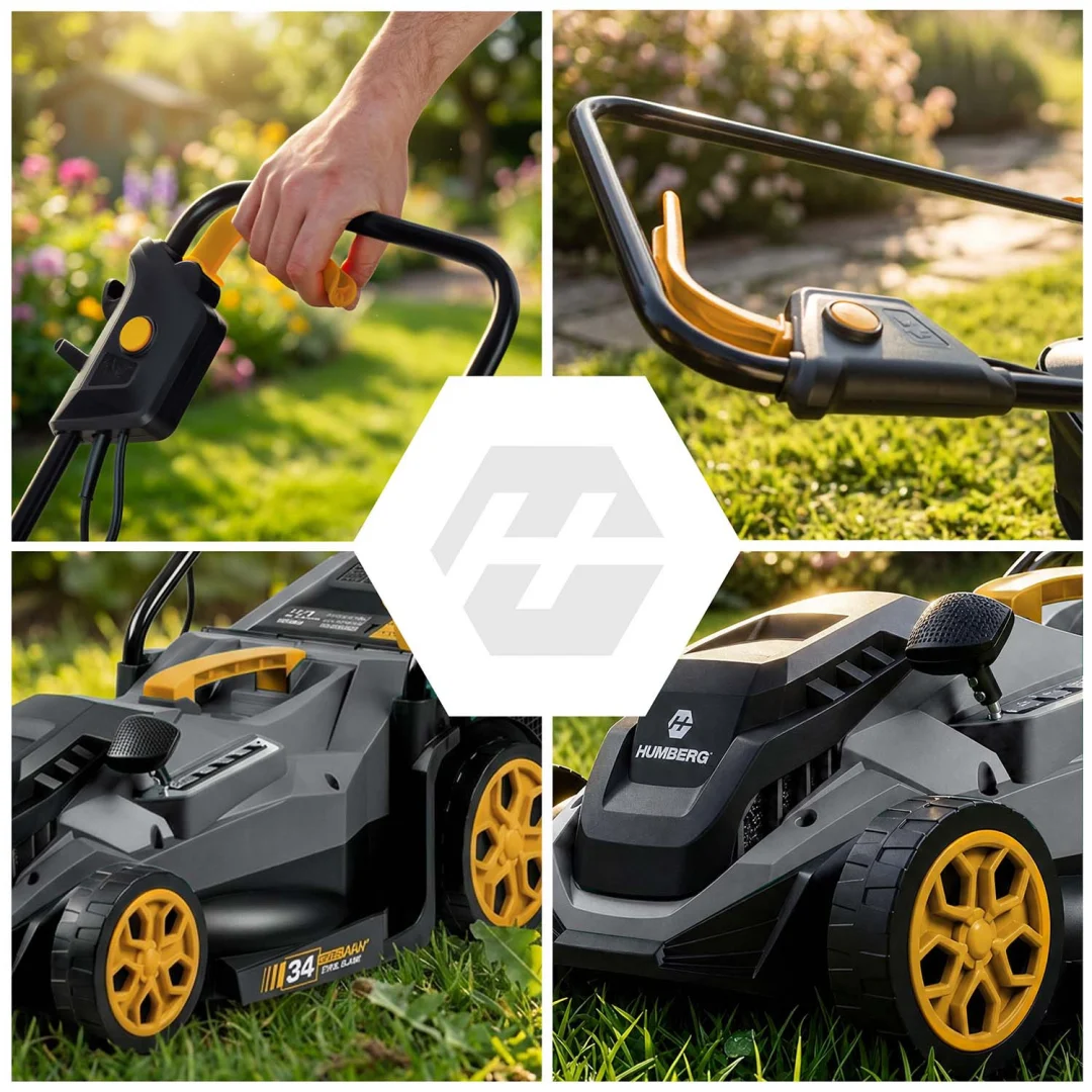 Lagana i snažna električna kosilica s regulacijom 1400W 34cm Humberg HM-612, siva_2