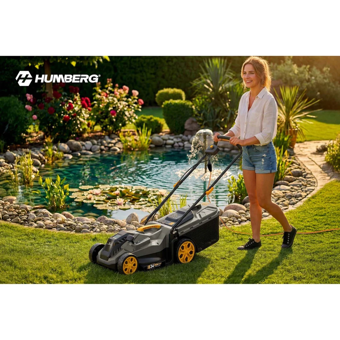 Lagana i snažna električna kosilica s regulacijom 1400W 34cm Humberg HM-612, siva_5