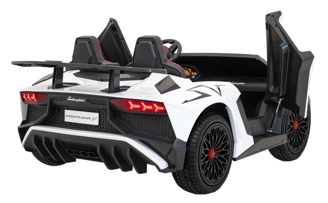 Lamborghini Aventador SV baterijski auto za dvoje djece bijeli + motor bez četkica + gume, bijela auto na akumulator_10