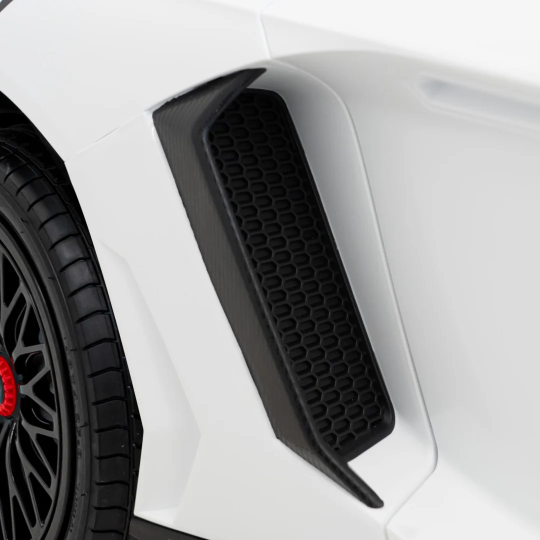 Lamborghini Aventador SV baterijski auto za dvoje djece bijeli + motor bez četkica + gume, bijela auto na akumulator_16
