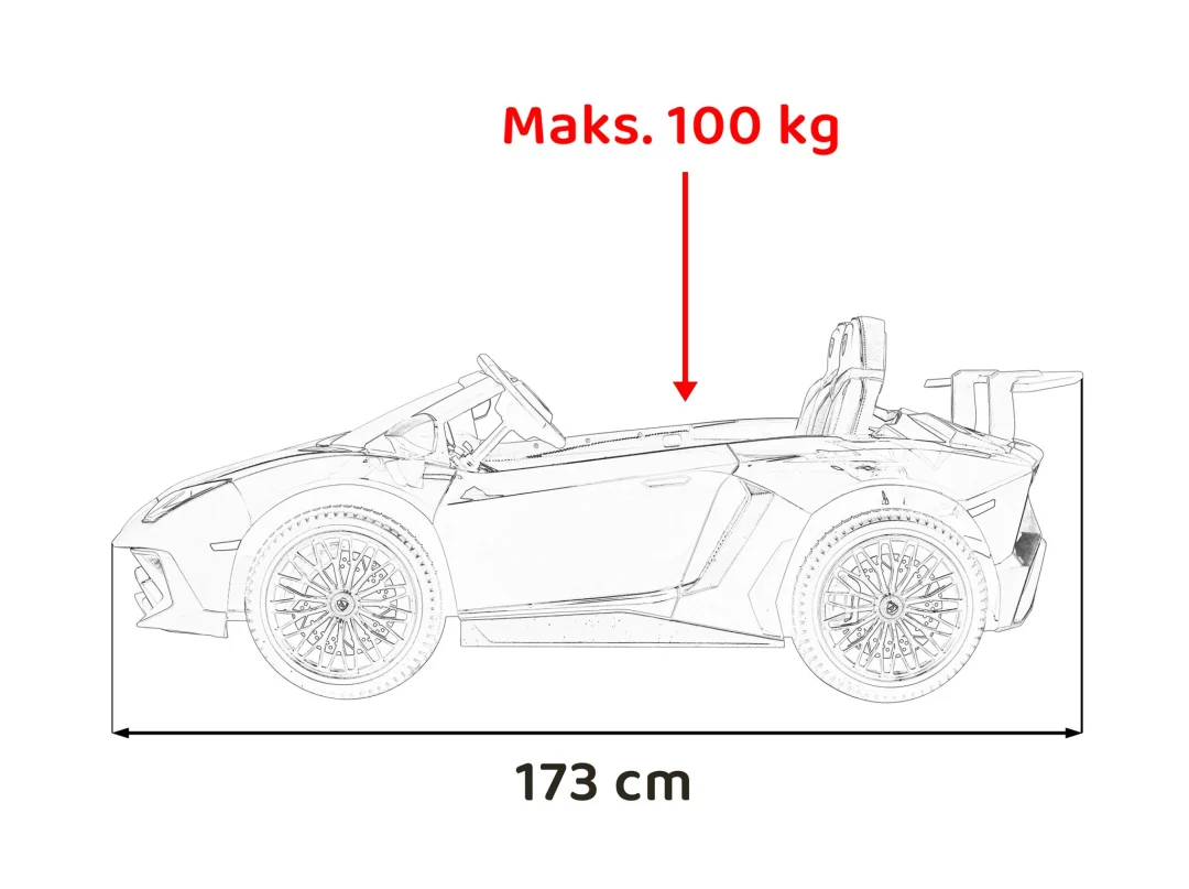 Lamborghini Aventador SV baterijski auto za dvoje djece bijeli + motor bez četkica + gume, bijela auto na akumulator_4