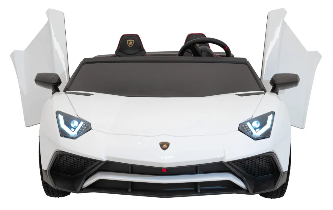 Lamborghini Aventador SV baterijski auto za dvoje djece bijeli + motor bez četkica + gume, bijela auto na akumulator_5