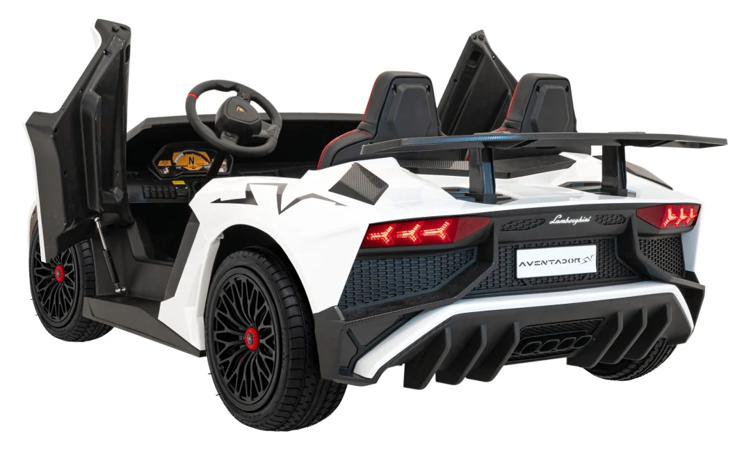Lamborghini Aventador SV baterijski auto za dvoje djece bijeli + motor bez četkica + gume, bijela auto na akumulator_8