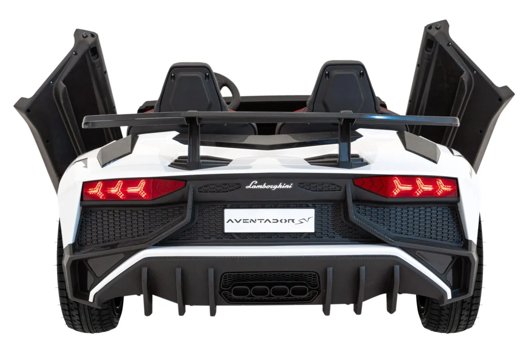 Lamborghini Aventador SV baterijski auto za dvoje djece bijeli + motor bez četkica + gume, bijela auto na akumulator_9