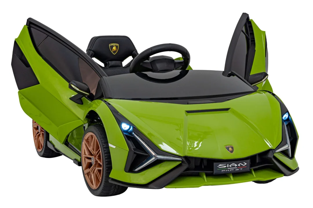 Lamborghini SIAN dječja kolica na baterije, zelena + daljinski upravljač + EVA + spori start_10