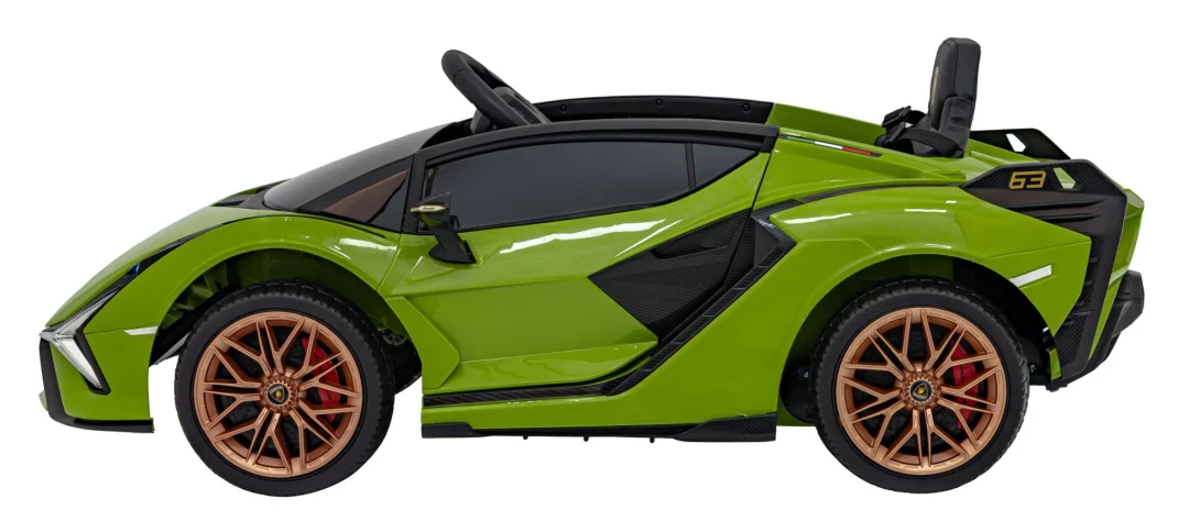 Lamborghini SIAN dječja kolica na baterije, zelena + daljinski upravljač + EVA + spori start_12