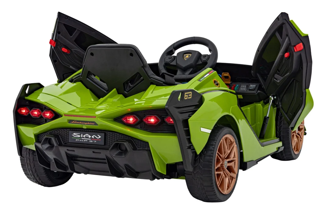 Lamborghini SIAN dječja kolica na baterije, zelena + daljinski upravljač + EVA + spori start_14