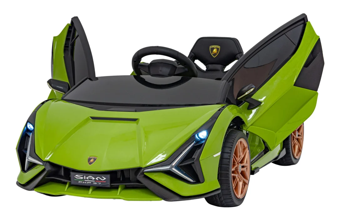 Lamborghini SIAN dječja kolica na baterije, zelena + daljinski upravljač + EVA + spori start_2