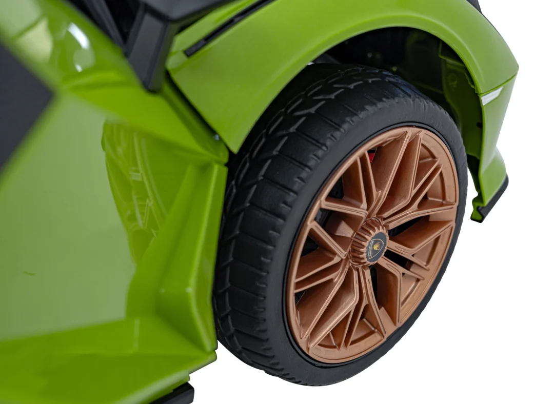 Lamborghini SIAN dječja kolica na baterije, zelena + daljinski upravljač + EVA + spori start_26