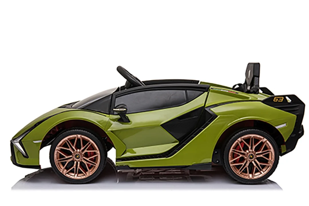 Lamborghini SIAN dječja kolica na baterije, zelena + daljinski upravljač + EVA + spori start_3