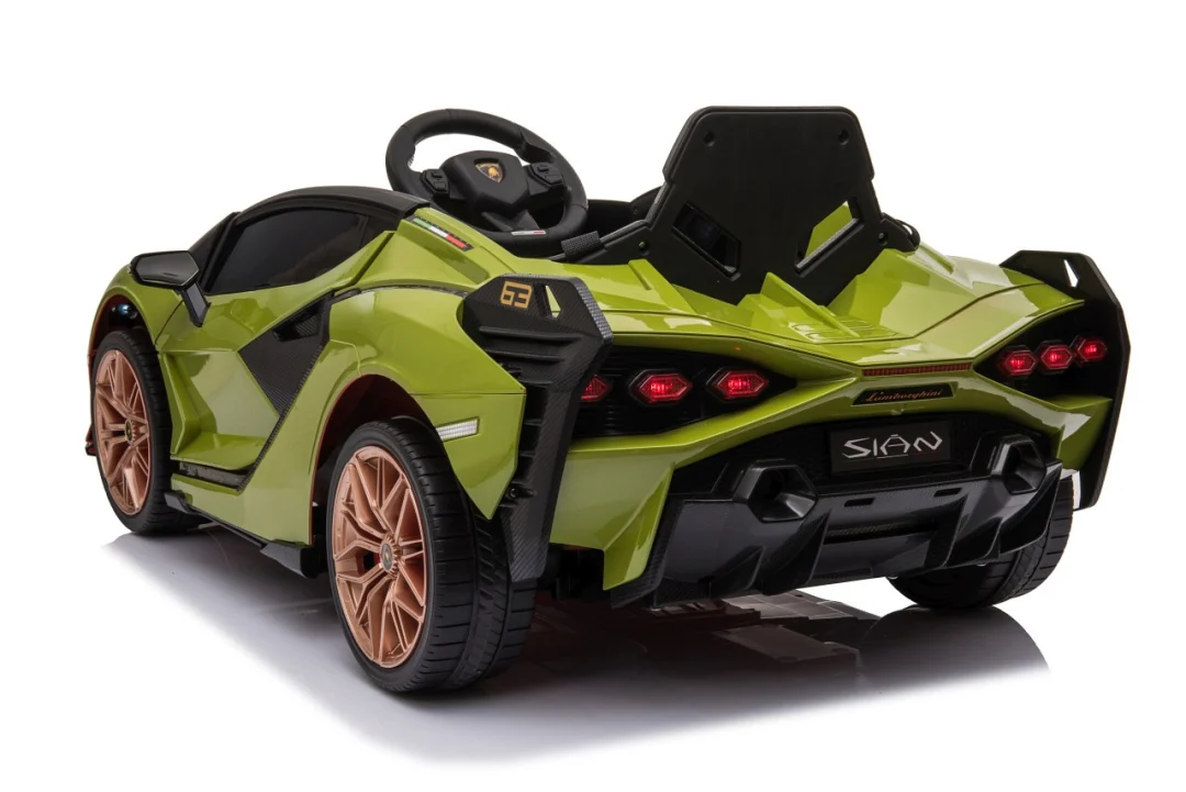Lamborghini SIAN dječja kolica na baterije, zelena + daljinski upravljač + EVA + spori start_5