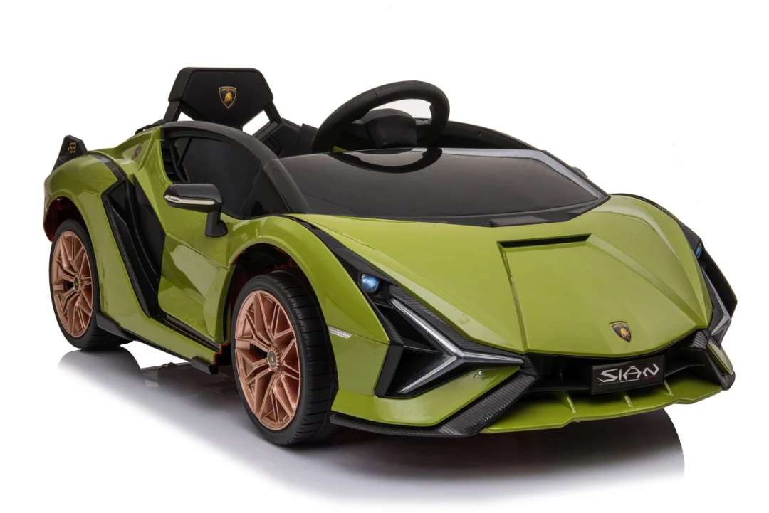 Lamborghini SIAN dječja kolica na baterije, zelena + daljinski upravljač + EVA + spori start_9