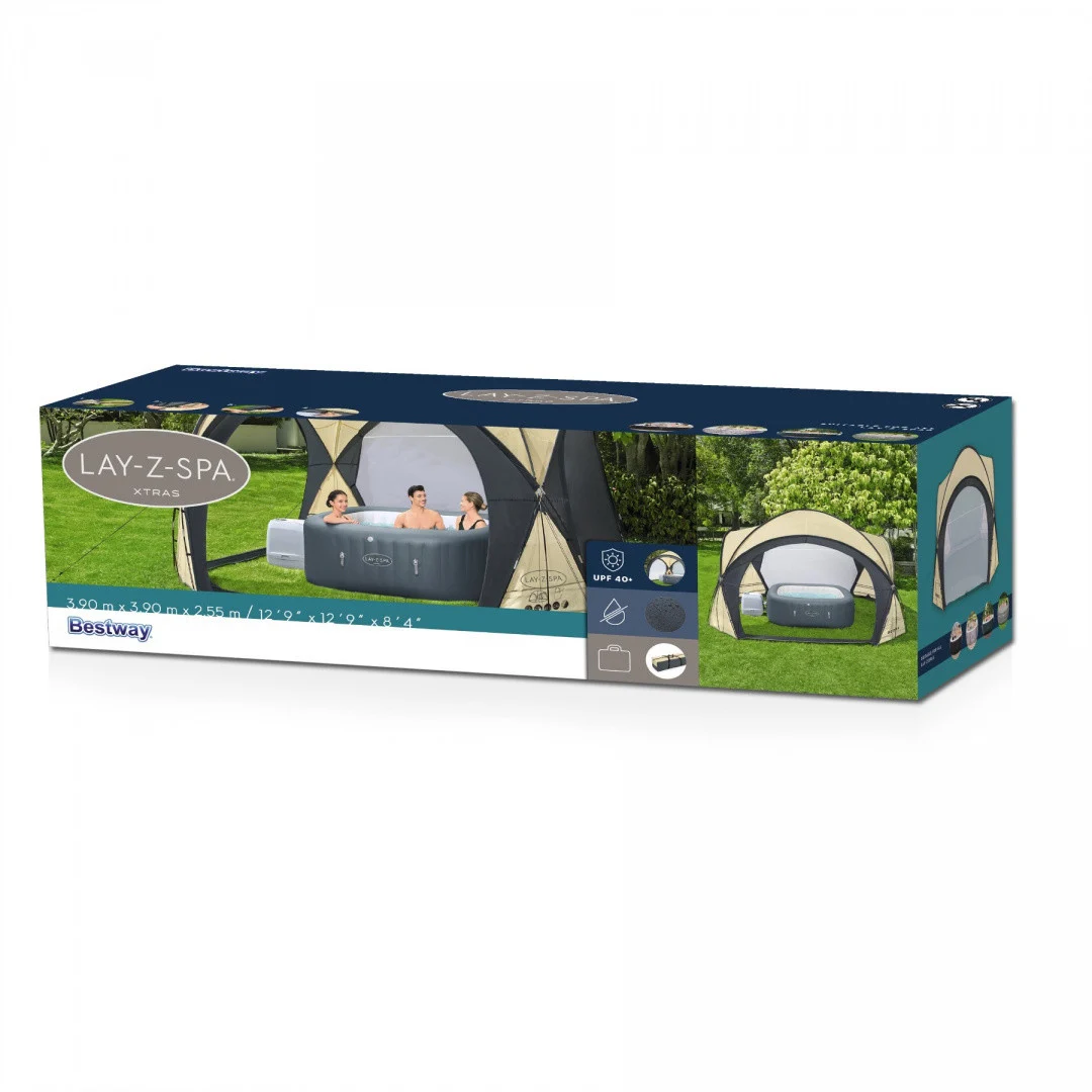 Lay-Z-Spa Jacuzzi šator zaštitni paviljon 390x390x255cm BESTWAY + mreže protiv komaraca + uklonjiva_14