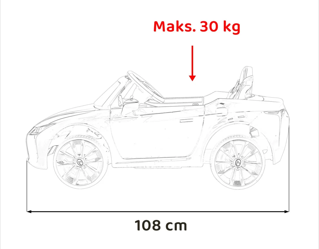 Lexus LC500 Dječji na baterije, crni + daljinski upravljač + spori start + EVA + audio LED, crna_3