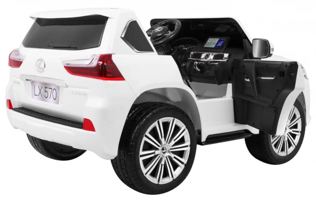 Lexus LX570 dječji automobil s 2 sjedala, bijeli + daljinski upravljač + EVA kotači + MP3, bijela_8