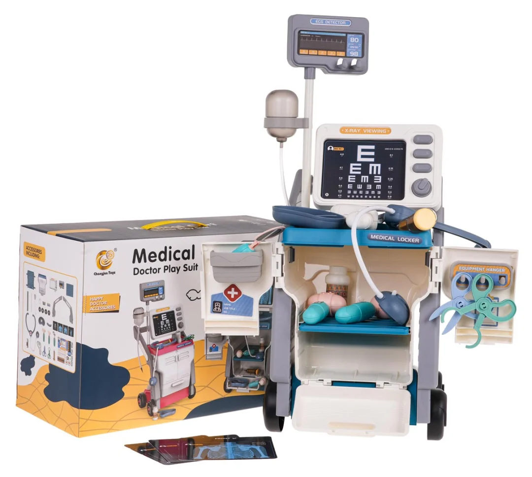 Liječnički komplet s EKG-om + priborom, plavi_1