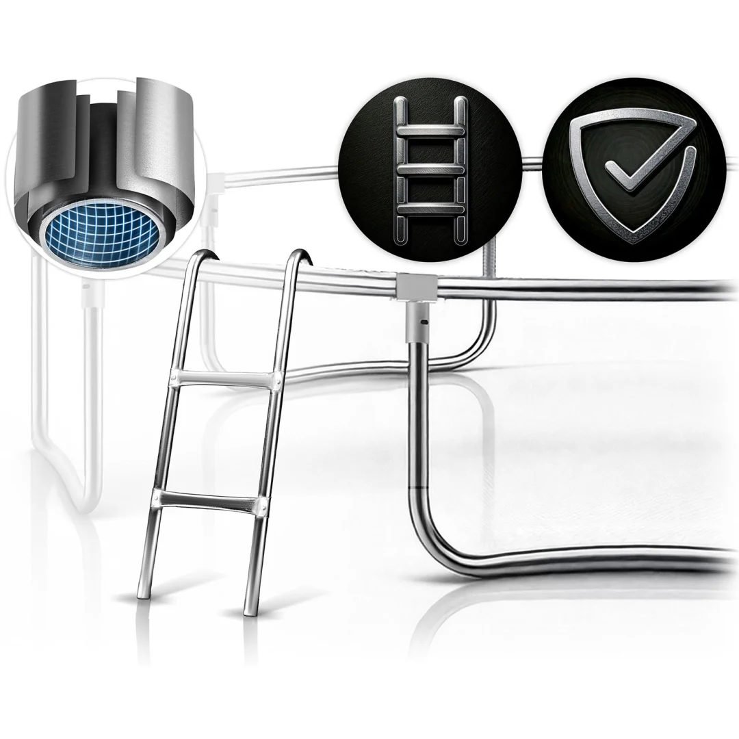 Ljestve za trampolin Neo-Sport 2 stepenice, 312–435 cm (10–14 stopa)_5
