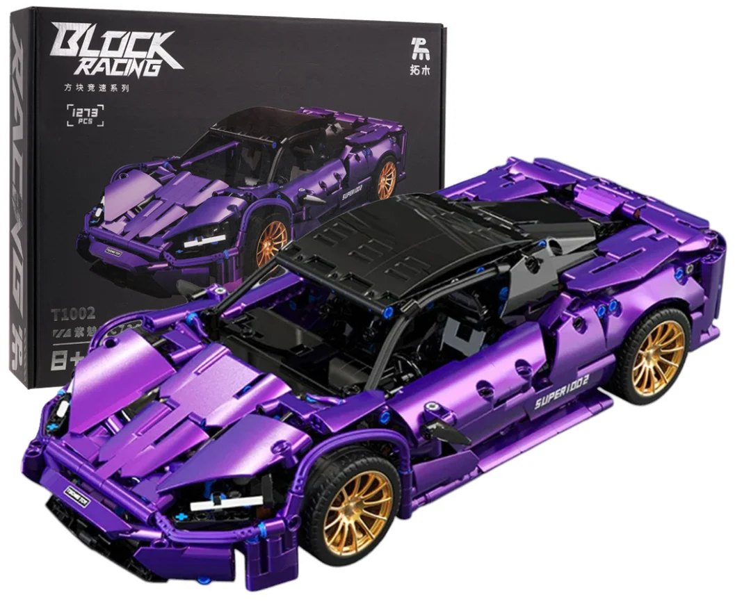 Ljubičasti set kockica sportski automobil 1:14, 1273 dijela_1