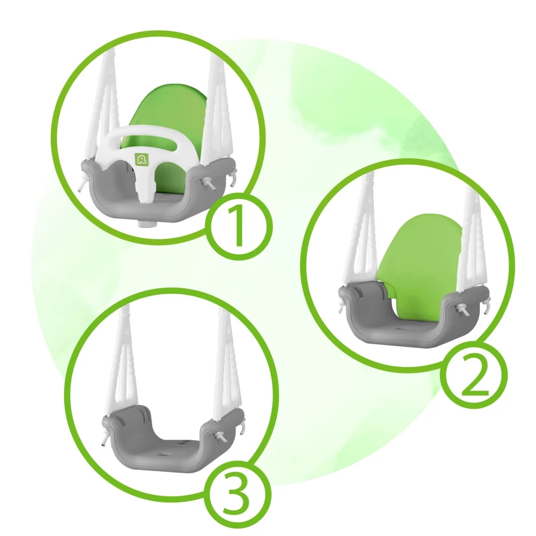 Ljuljačka s kantom Ricokids 3 u 1 slon, siva i zelena_6