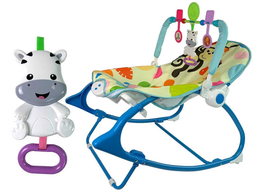 Ljuljačka stolica 2 u 1 plava zebra zvukovi vibracije_2