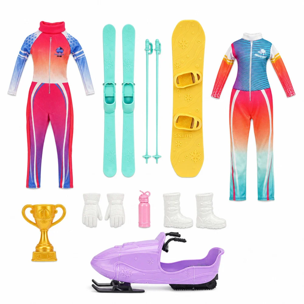 Lutka Anlily zimski sportovi skije snowboard i motorne sanke 30 cm_4