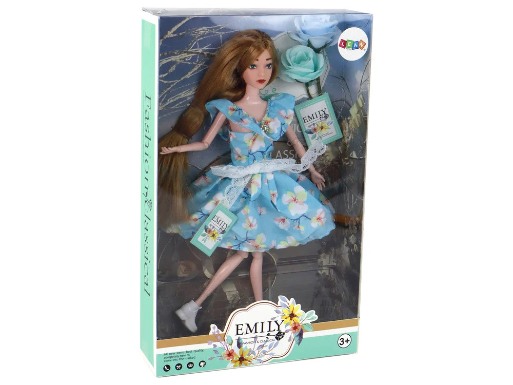Lutka Emily Spring plava cvjetna haljina_4