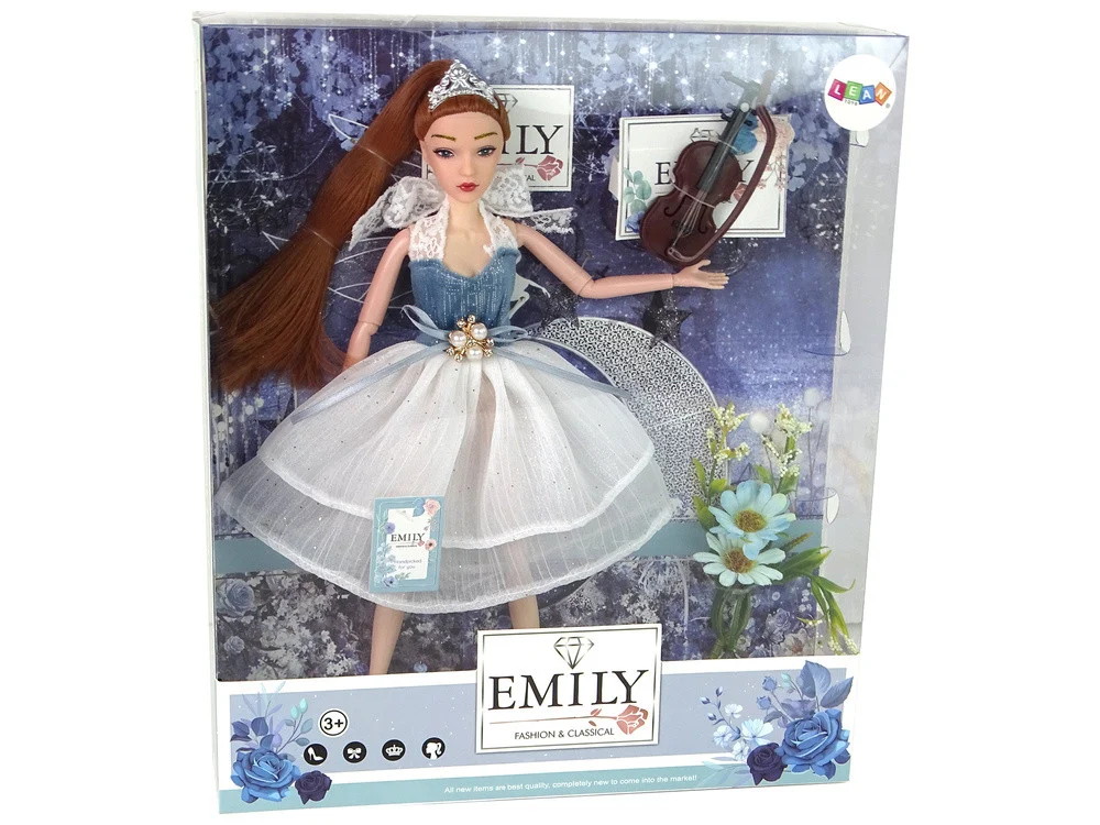 Lutka Emily crvenokosa s violinom i cvijećem_5