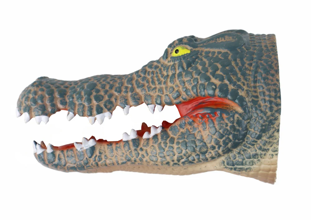 Lutka za ruku krokodil, siva_3