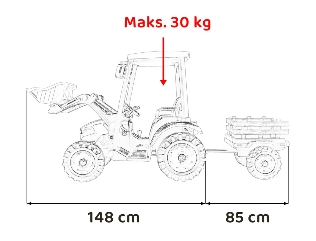 MEGA Traktor D68 s prikolicom plavi_3