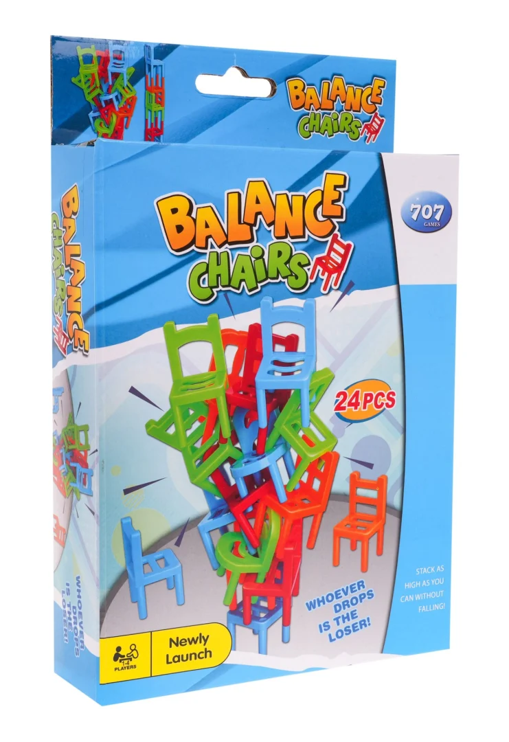 MINI arkadna igra sa stolicama za djecu 4+ i odrasle + 24 stolice 4 boje 6 oblika, crvena_6