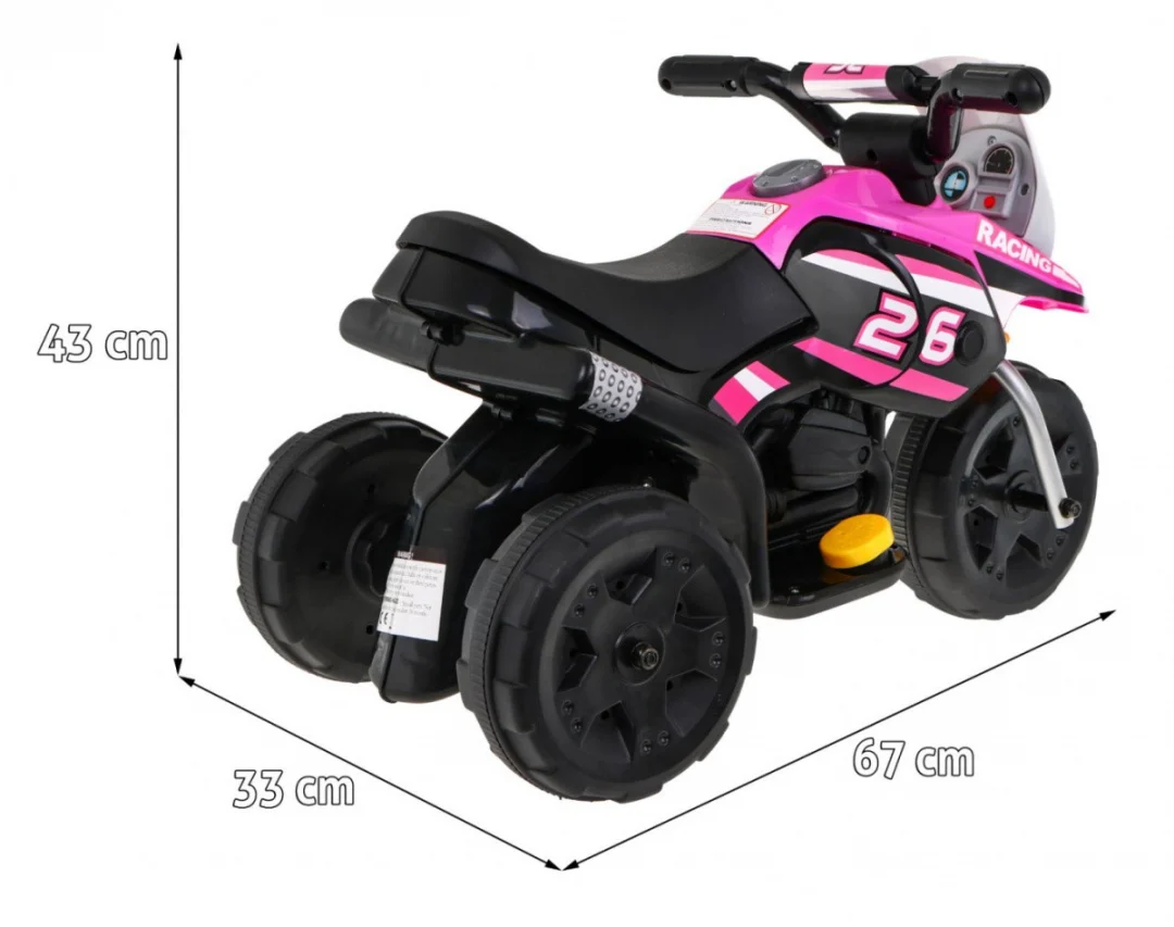 MINI ružičasto motociklističko vozilo motor na akumulator_2