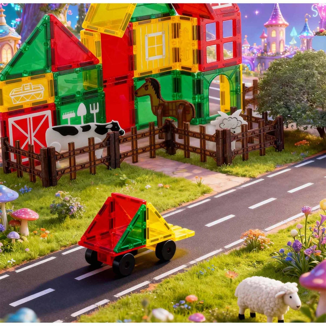 Magnetne edukativne građevinske kocke Životinjska farma RK-781 Ricokids_10