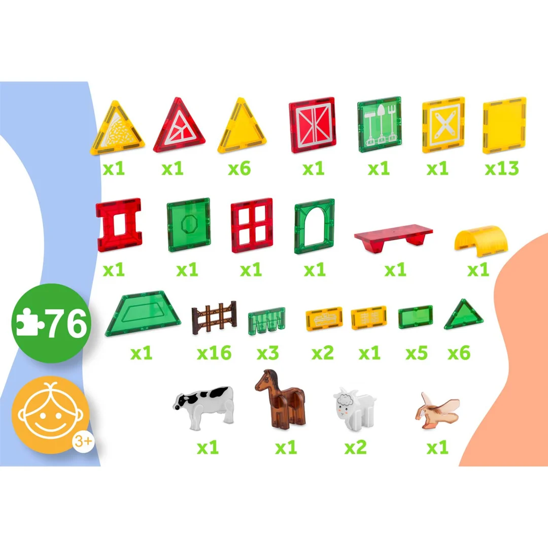 Magnetne edukativne građevinske kocke Životinjska farma RK-781 Ricokids_6
