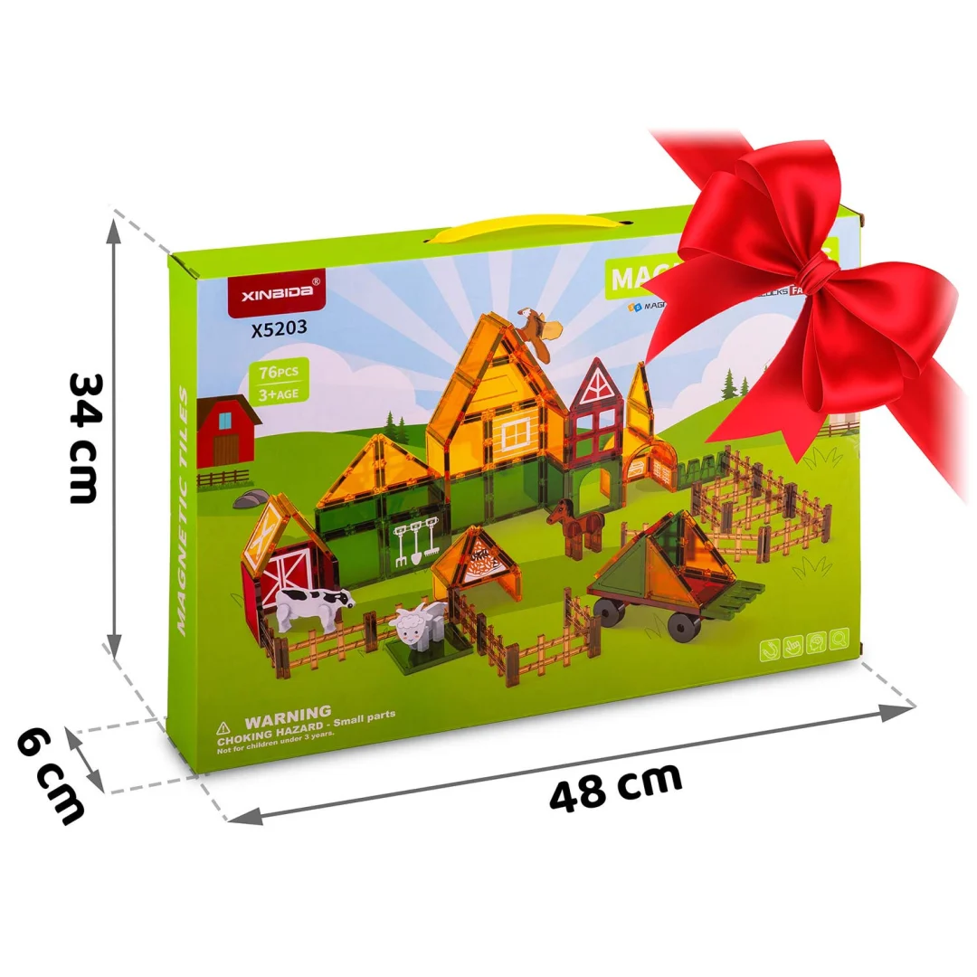 Magnetne edukativne građevinske kocke Životinjska farma RK-781 Ricokids_7