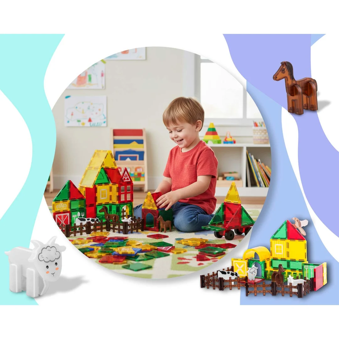 Magnetne edukativne građevinske kocke Životinjska farma RK-781 Ricokids_8