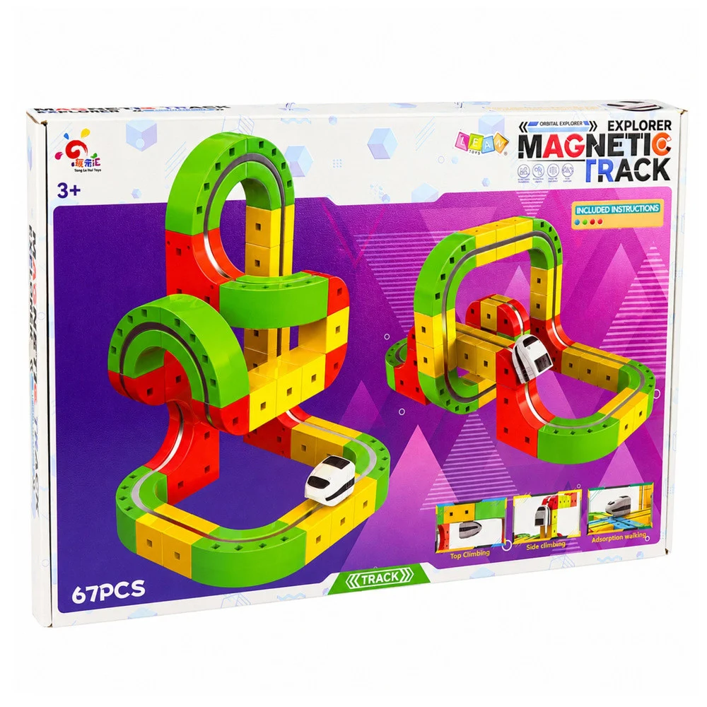 Magnetska tračnica s električnim vlakom 3D kreativna konstrukcija 67 dijelova_6