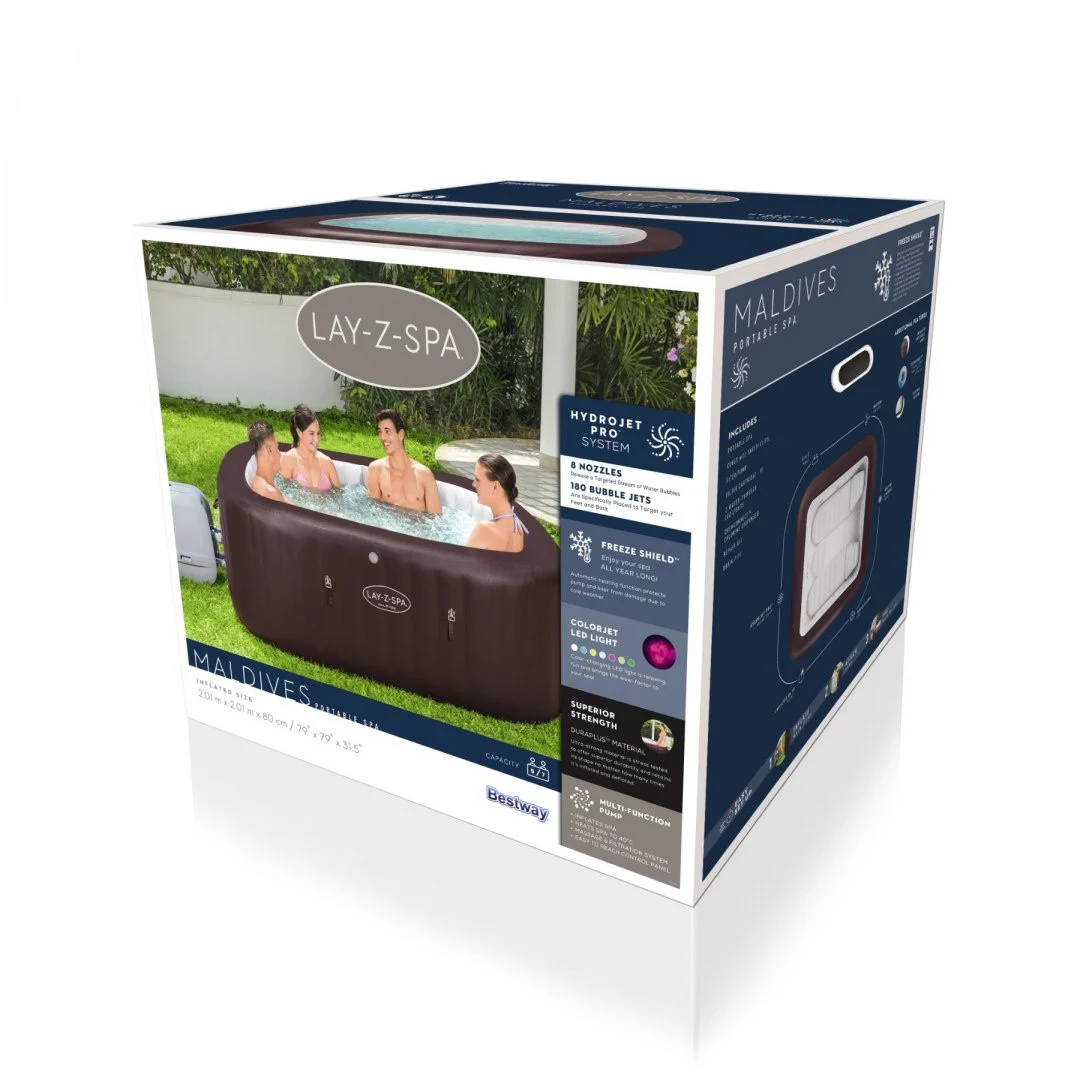 Maldivi Lay-Z-Spa HydroJet Pro vrtna hidromasažna kada BESTWAY 7 sjedala + LED + ugrađena sjedala_8