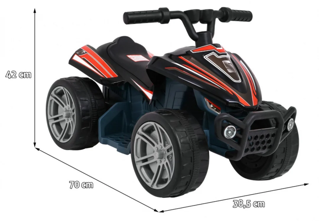 Mali Monster quad na baterije za najmlađe, crni, pogon od 25 W, crna quad na akumulator_2