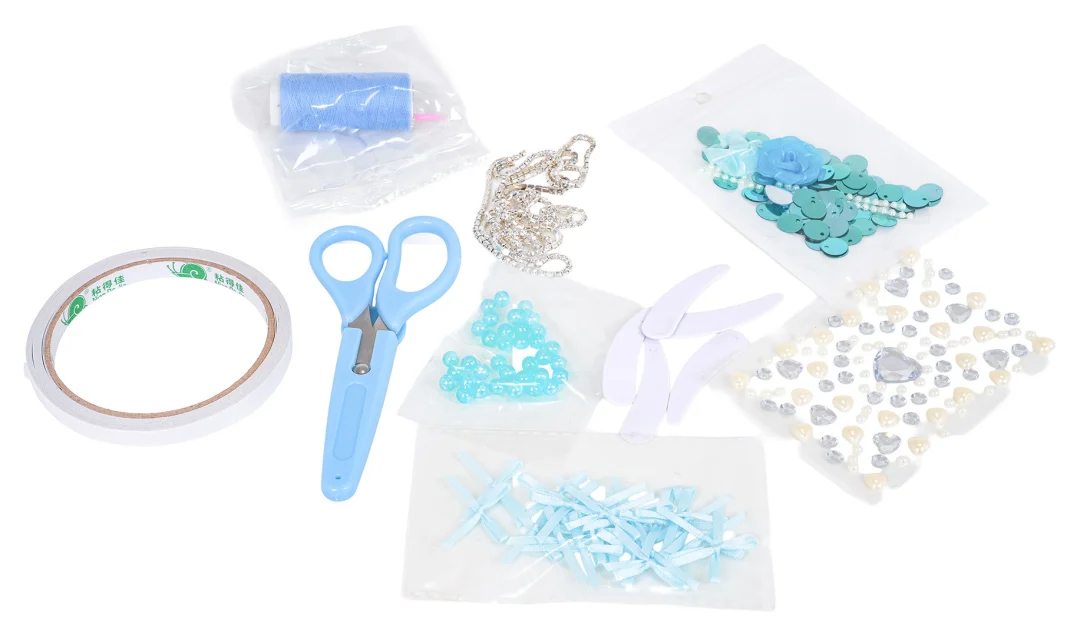 Mali dizajnerski set, plavi materijali + pribor_2