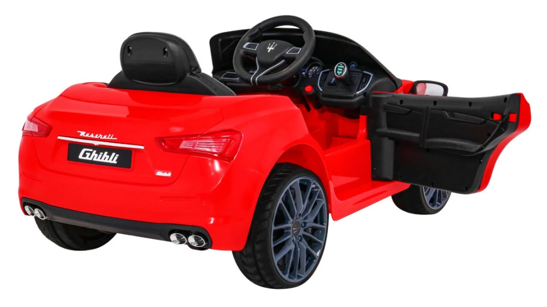 Maserati Ghibli Dječji automobil na baterije, crveni + daljinski upravljač + spori start, crvena_9