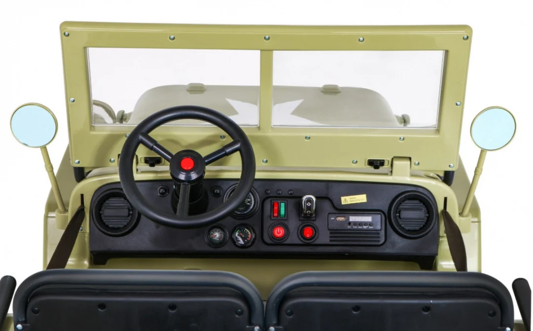 Matcha Retro Strong vojni auto na akumulator za 3 djece_12