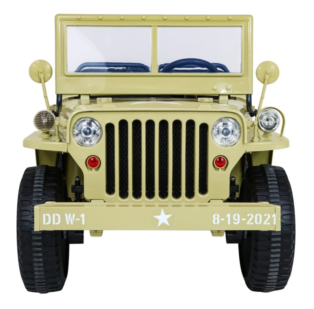 Matcha Retro Strong vojni auto na akumulator za 3 djece_3