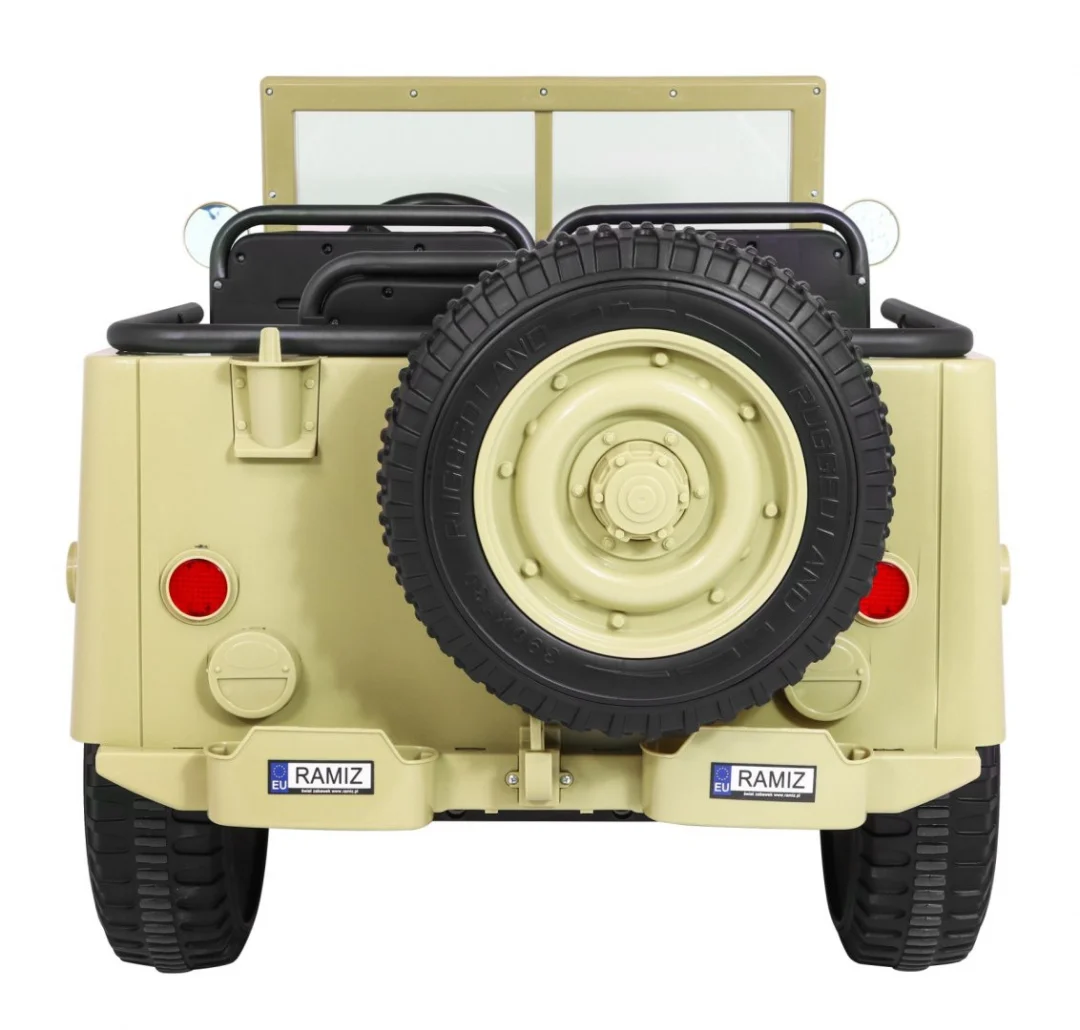 Matcha Retro Strong vojni auto na akumulator za 3 djece_6