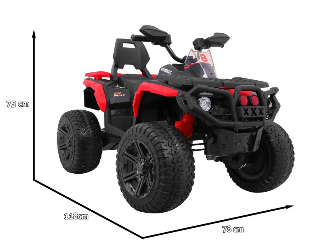 Maverick 4x4 električni quad za djecu crveni + EVA kotači + audio ploča + LED, crvena quad na akumulator_3